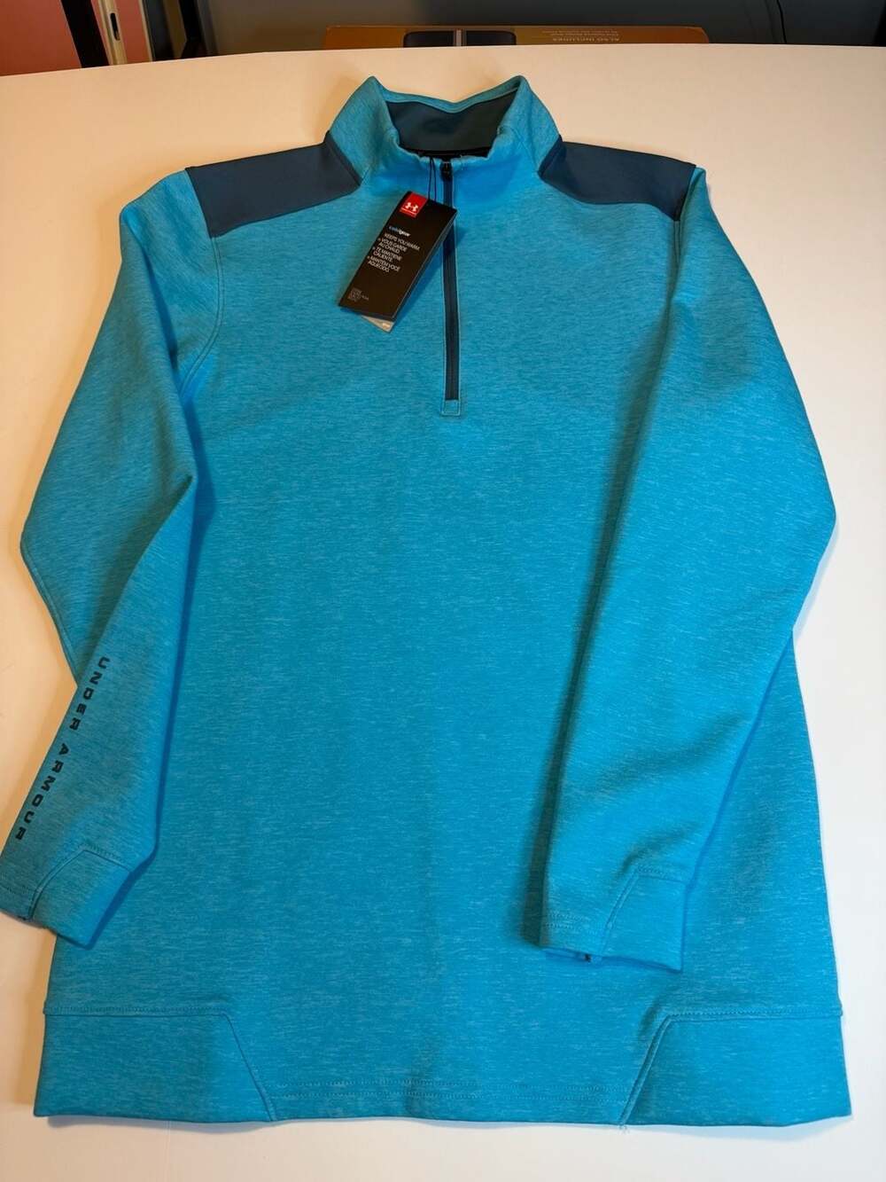 Under Armour ColdGear Golf 1/4 Zip Pullover Size Small Blue Heather